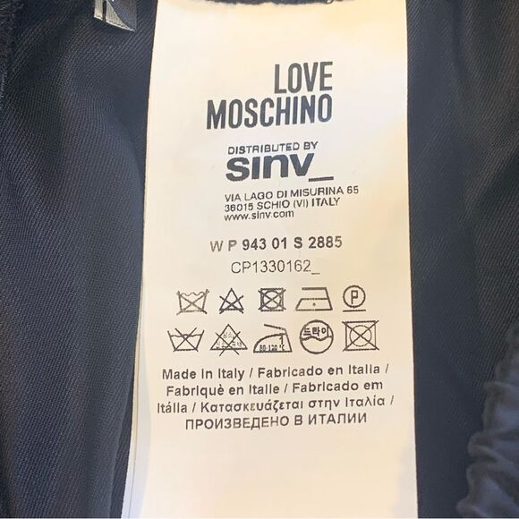 Love Moschino Black Pants Heart Logo Ankle Zippers Size 4 - Picture 10 of 14